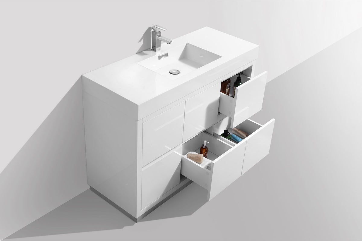Kube Bath Bliss 48" Free Standing Modern Bathroom Vanity - Gloss White (FMB48-GW) view 5