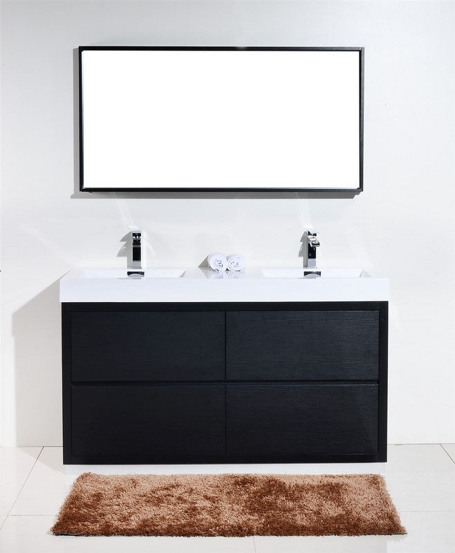 Kube Bath Bliss 60" Double Sink Free Standing Modern Bathroom Vanity - Black (FMB60D-BK) view 6