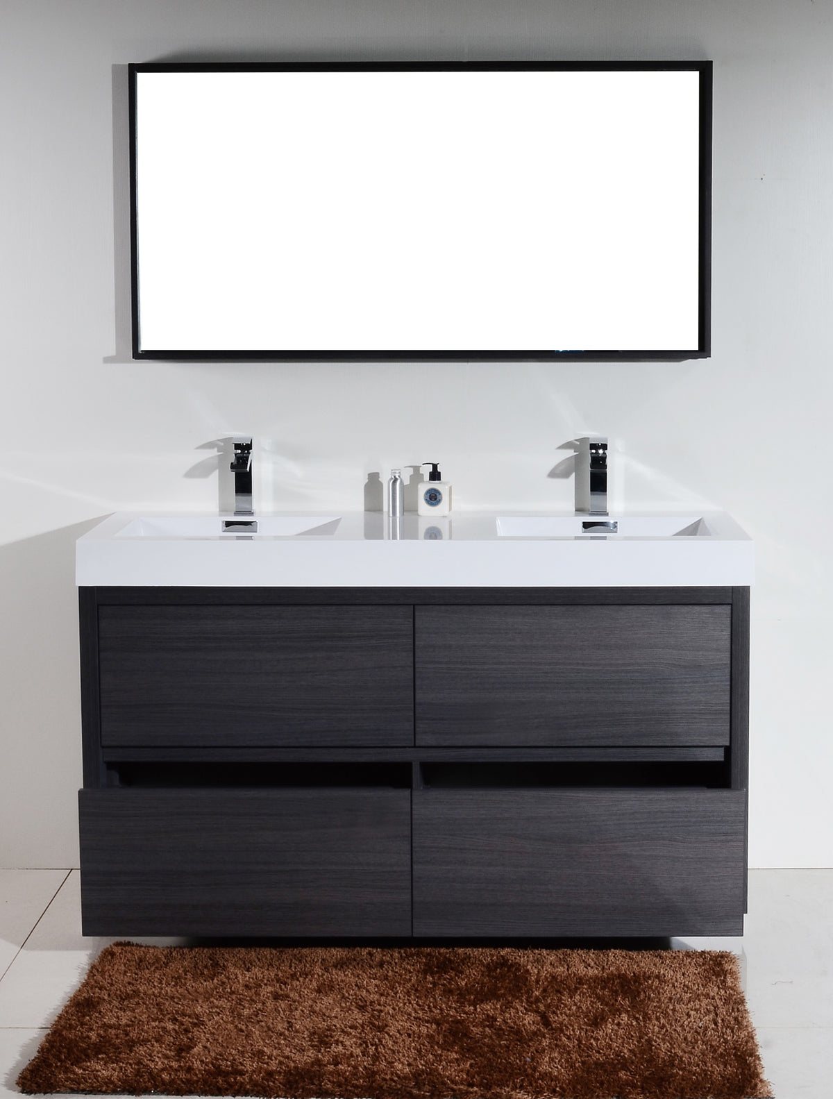 Kube Bath Bliss 60" Double Sink Free Standing Modern Bathroom Vanity - Grey Oak (FMB60D-GO) view 2