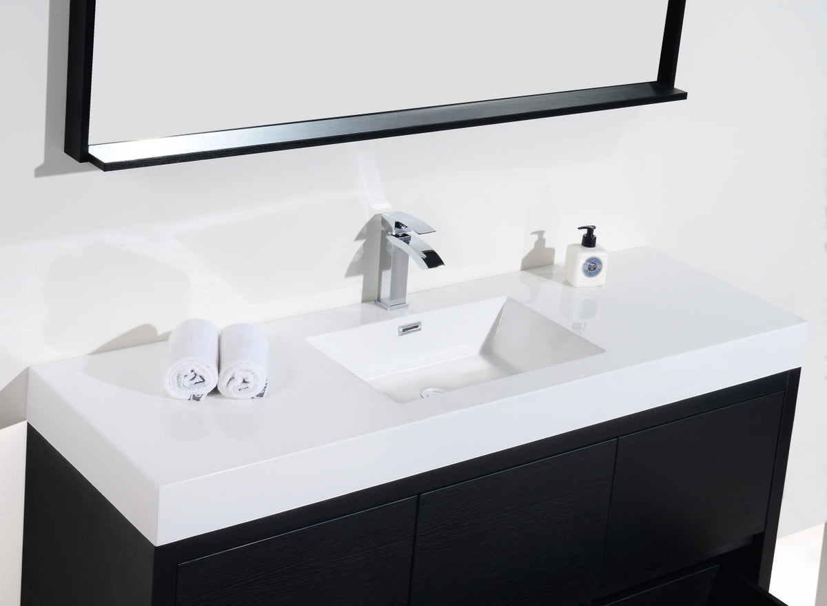 Kube Bath Bliss 60" Single Sink Free Standing Modern Bathroom Vanity - Black (FMB60S-BK) view 4