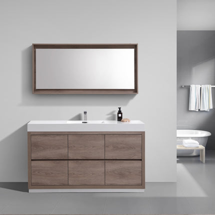 Kube Bath Bliss 60″ Single Sink Butternut Floor Mount Modern Bathroom Vanity Kube Bath