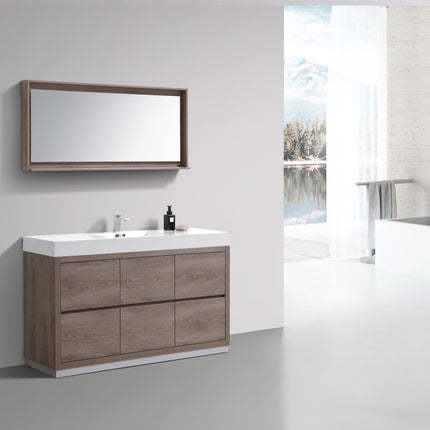 Kube Bath Bliss 60″ Single Sink Butternut Floor Mount Modern Bathroom Vanity Kube Bath