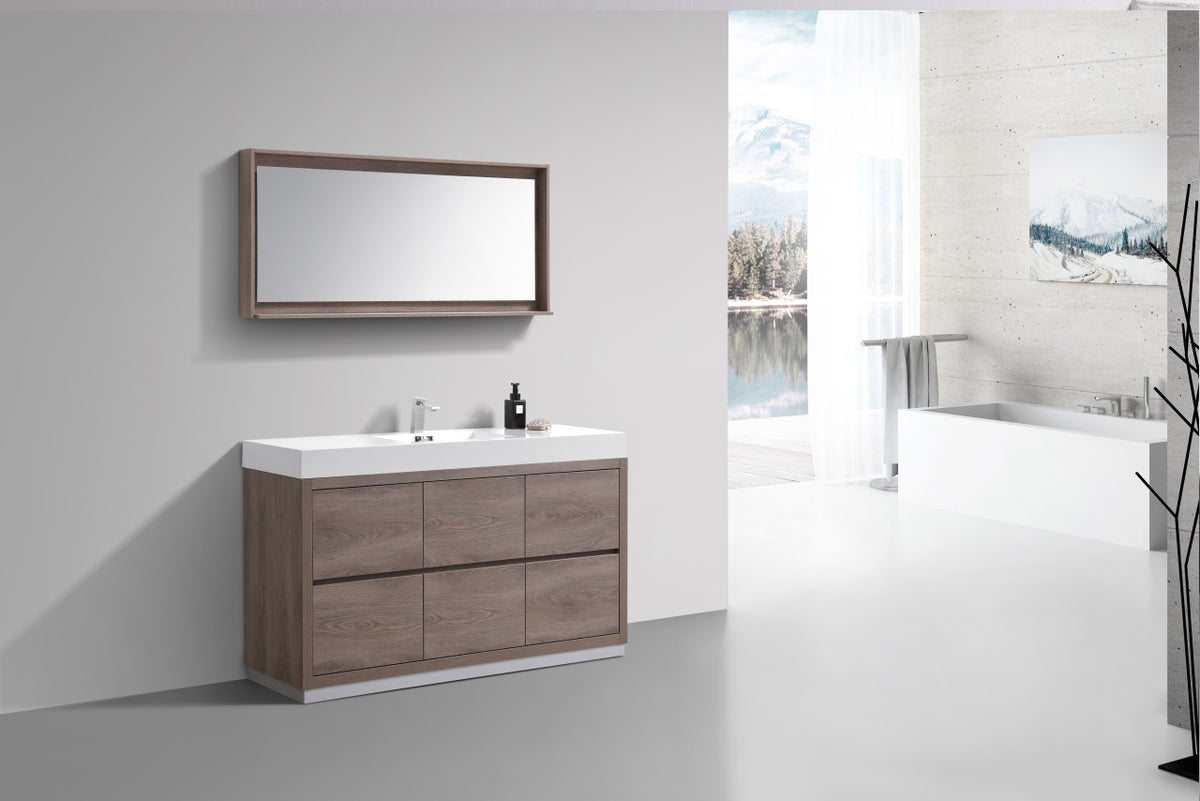 Kube Bath Bliss 60" Single Sink Free Standing Modern Bathroom Vanity - Butternut (FMB60S-BTN) view 2