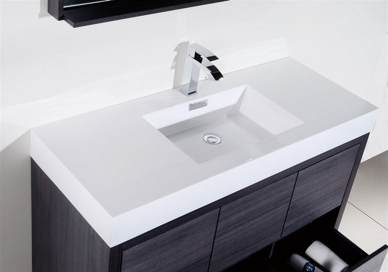 Kube Bath Bliss 60" Single Sink Free Standing Modern Bathroom Vanity - Grey Oak (FMB60S-GO) view 6