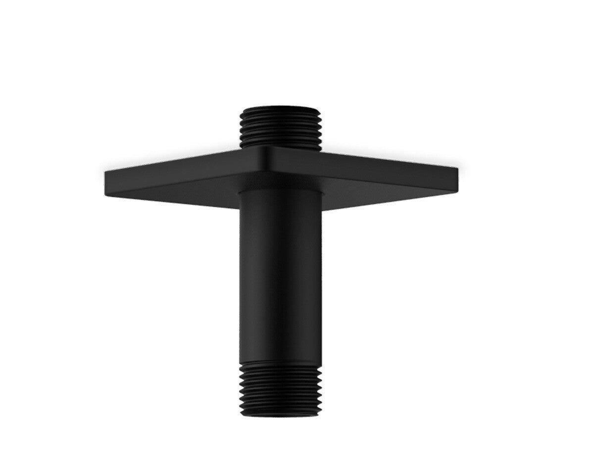 Fluid 3” Ceiling Arm With Square Escutcheon FP6021308 in matte black