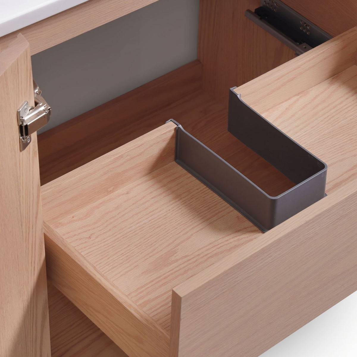 Kube Bath FIORE 60'' Double Sink Floor Mount Cabinet - Oak Wood - Oakwood / Chrome Legs (FSKSW60D-OAKWOOD-CH) view 13