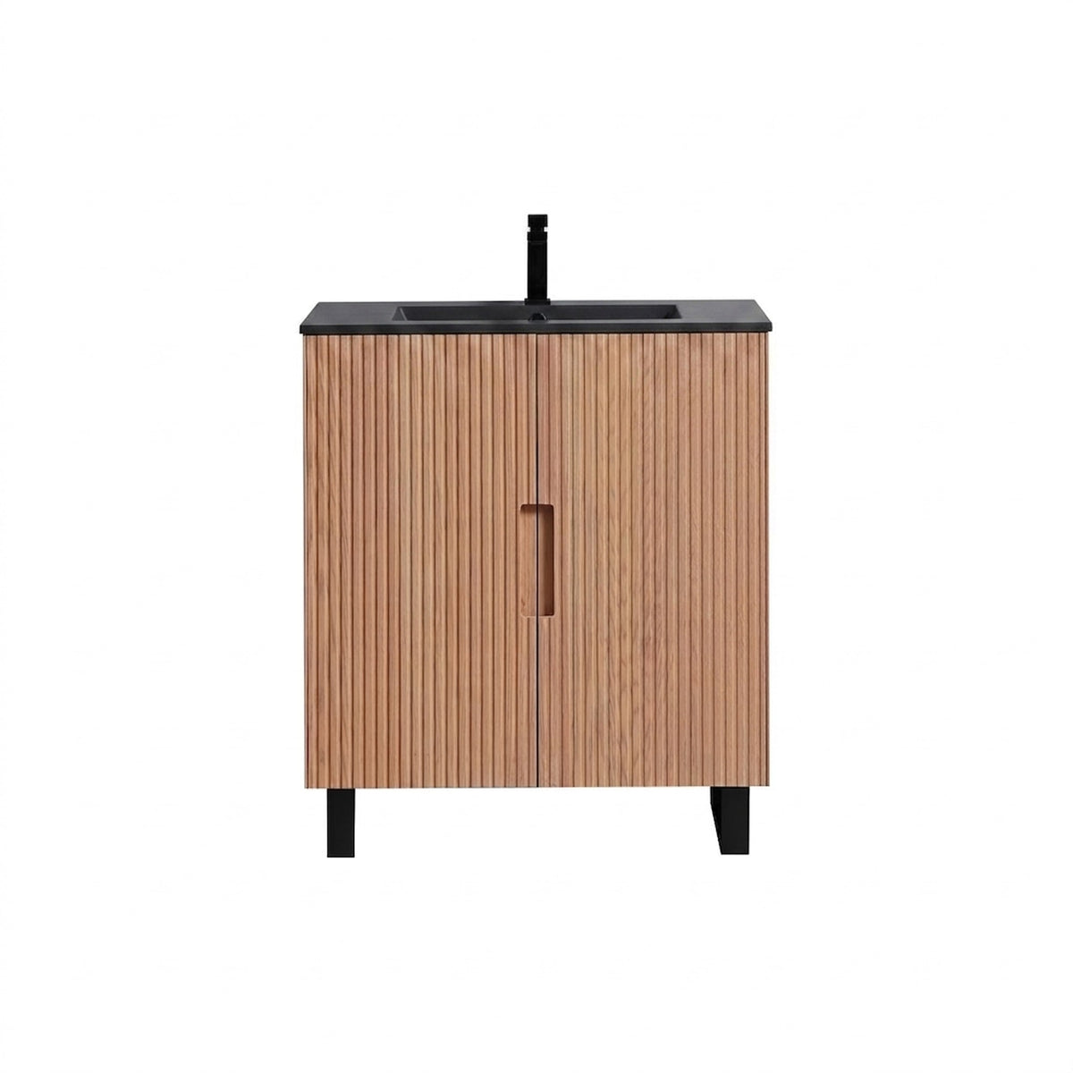 Kube Bath FIORE 32'' Floor Mount Cabinet - Oak Wood - Oakwood / Black Legs (FSKSW32-OAKWOOD-BK) view 3