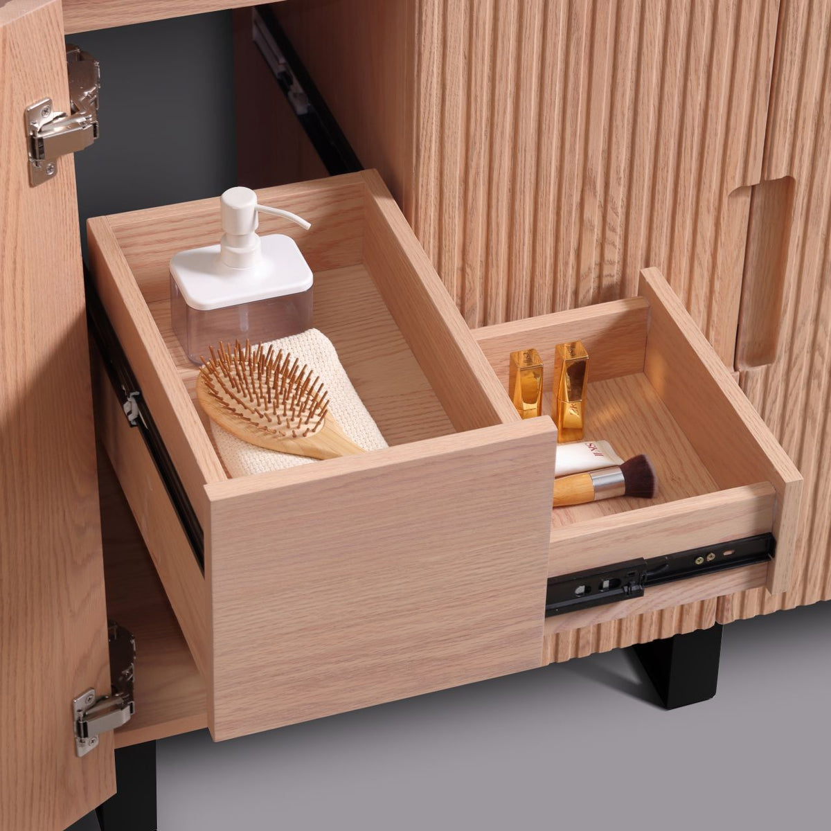 Kube Bath FIORE 48'' Single Sink Floor Mount Cabinet - Oak Wood - Oakwood / Black Legs (FSKSW48S-OAKWOOD-BK) view 14