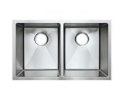 Fluid FSN-UDR2918 (29"x18") Tight Radius Double Bowl Kitchen Sink in stainless steel