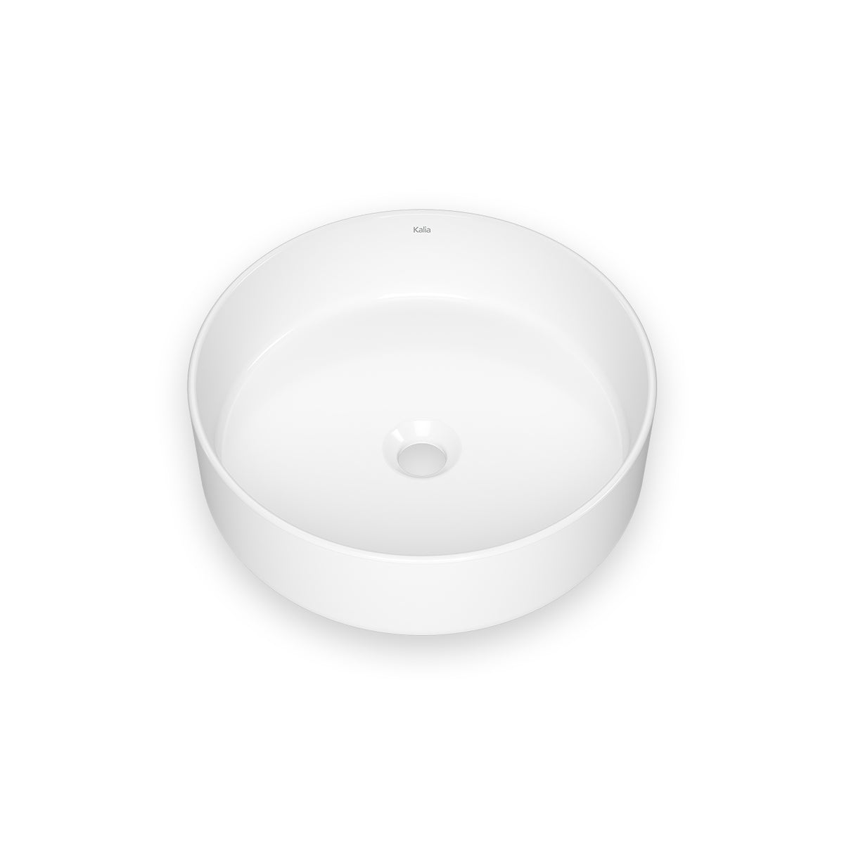 Kalia URBA Round Porcelain Washbasin With Neopur Coating for Drop-In Installation White FU2109-240