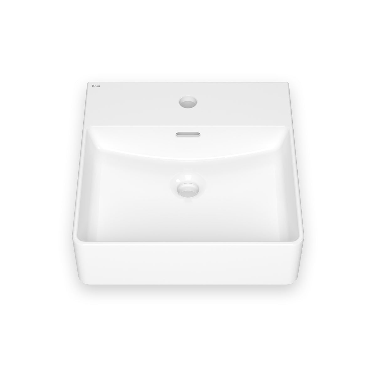Kalia URBA Square Porcelain Washbasin With Neopur Coating with Tap Deck for Drop-In or Wall-Mounted Installation White FU2112-240