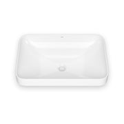 Kalia KOSLA Semi-Recessed Rectangular Porcelain Washbasin with Neopur Coating W/O Tap Deck for Recessed Installation White FU2113-240