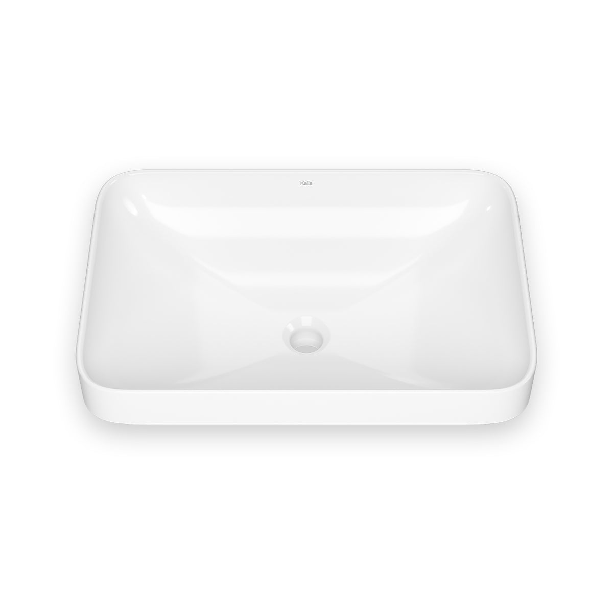Kalia KOSLA Semi-Recessed Rectangular Porcelain Washbasin with Neopur Coating W/O Tap Deck for Recessed Installation White FU2113-240