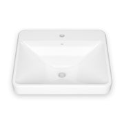 Kalia KOSLA Semi-Recessed Rectangular Porcelain Washbasin with Neopur Coating and Tap Deck for Recessed Installation White FU2114-240