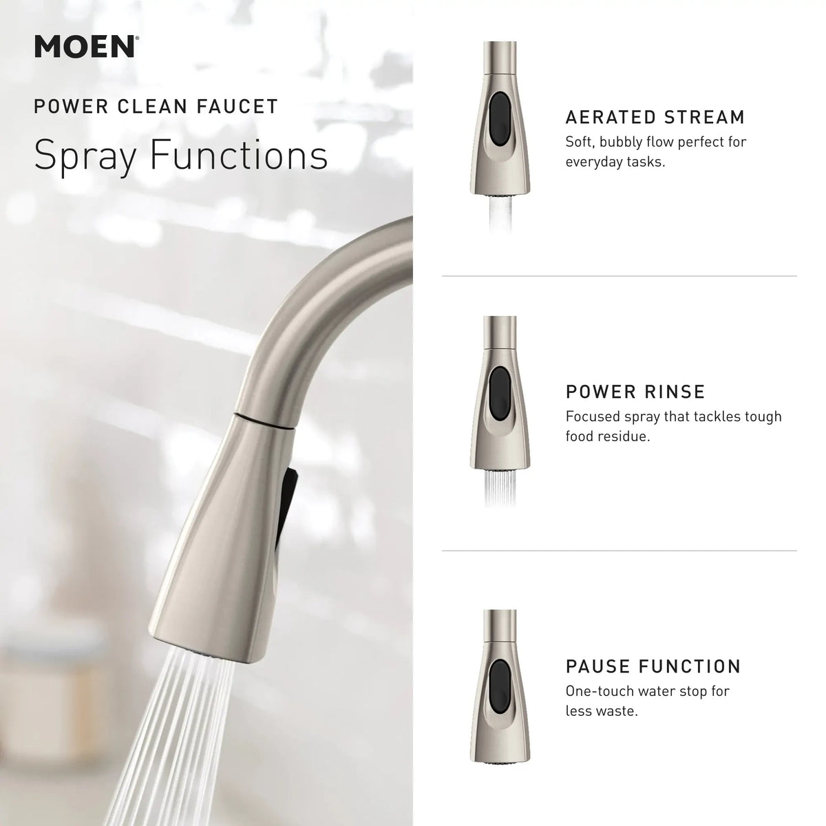 Moen Kiran Single-Handle High-Arc Pulldown Kitchen Faucet 87599 in Chrome (87599) - view 7