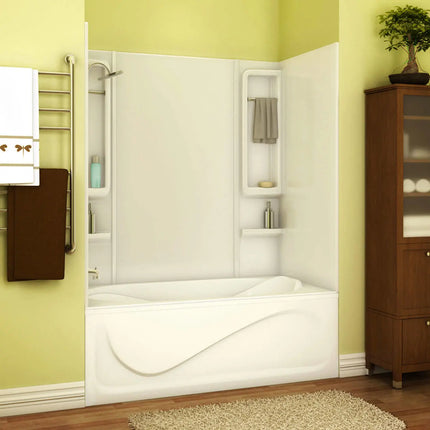 Finesse 59 61 x 34 Acrylic Glue up Five-Piece Tub Wall Surround in White - Plumbing Market