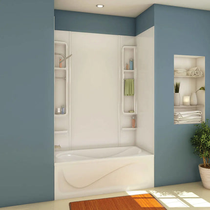 Finesse 80 61 x 34 Acrylic Glue up Five-Piece Tub Wall Surround in White - Plumbing Market