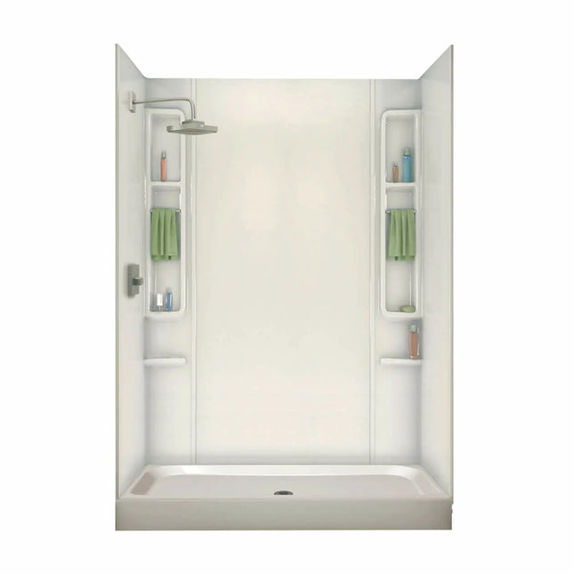 Finesse Base 60 x 32 AcrylX Alcove Shower Base with Center Drain in White - Plumbing Market