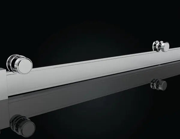 Fleurco Gemini Plus in-line, 3/8" (10 Mm) Glass, 79" H Frameless Sliding Doors - Chrome - Plumbing Market