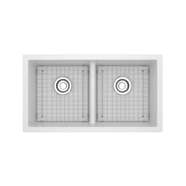 Fonsa™ 33" Double Bowl Undermount Quartz Kitchen Sink - Plumbing Market