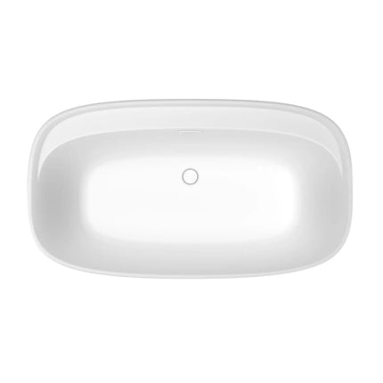 Fontana 58 x 32 AcrylX Freestanding Center Drain Bathtub in White with White Skirt - Plumbing Market