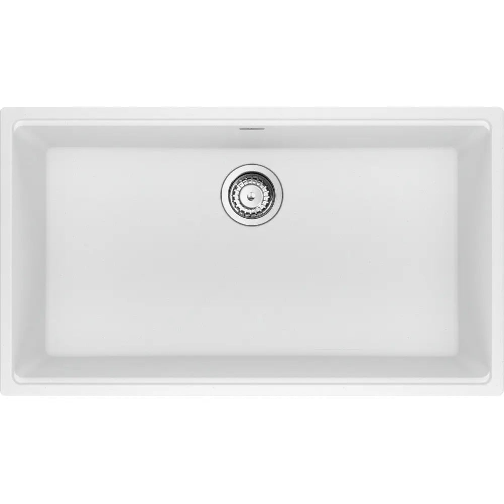 Franke 33.0-in. x 18.94-in. Granite Single Bowl Kitchen Sink Polar White - Plumbing Market