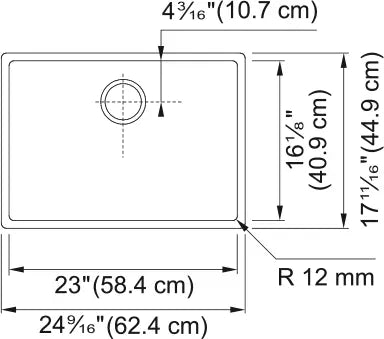 Franke Cube 22.74" x 17.75" Undermount 18g Single Stainless Steel Sink - Plumbing Market
