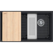 Franke Maris 33-in. x 19.3-in Granite Undermount Single Bowl Workcenter Kitchen Sink Onyx - Plumbing Market