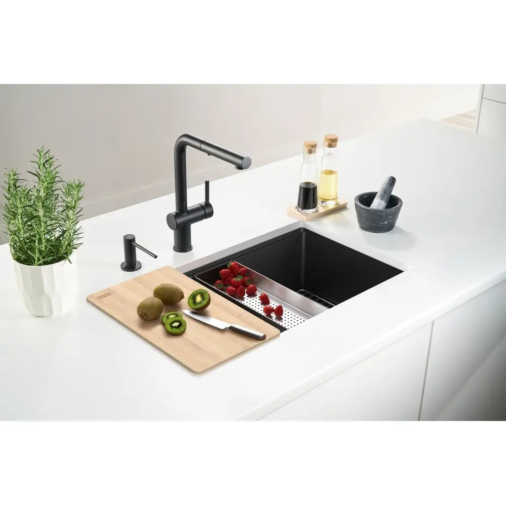 Franke Maris 33-in. x 19.3-in Granite Undermount Single Bowl Workcenter Kitchen Sink Oyster - Plumbing Market