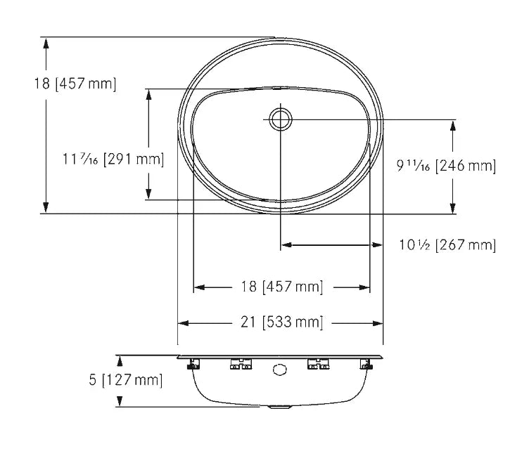 Franke OV1821-5-1 Vanity basin with ledge, overflow - Plumbing Market