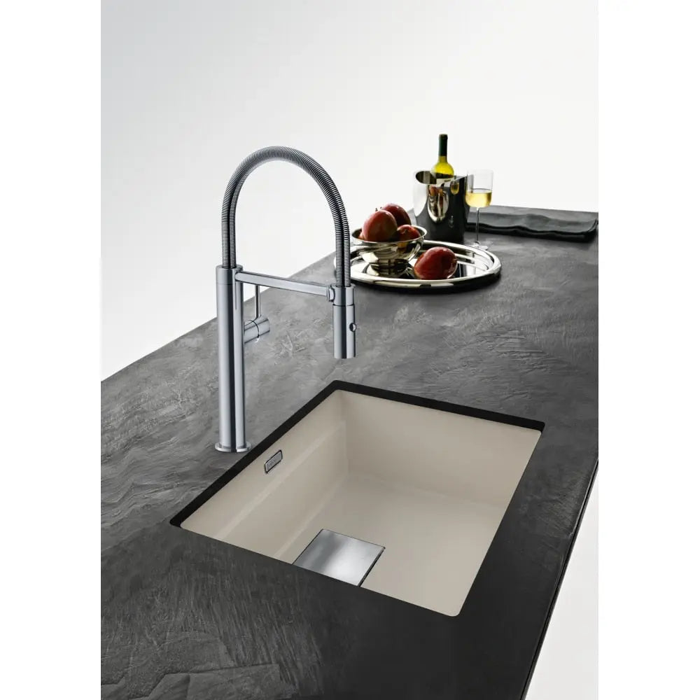 Franke Peak 22.06-in. x 18.21-in. Undermount Single Bowl Granite Kitchen Sink in Champagne - Plumbing Market