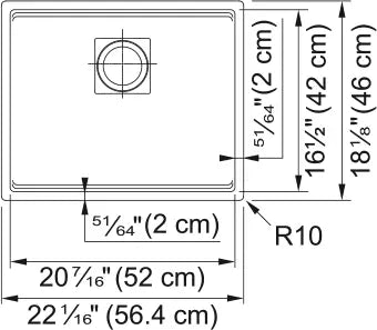 Franke Peak 22.06-in. x 18.21-in. Undermount Single Bowl Granite Kitchen Sink in Mocha - Plumbing Market