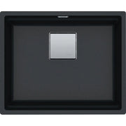 Franke Peak 22.06-in. x 18.21-in. Undermount Single Bowl Granite Kitchen Sink in Onyx - Plumbing Market