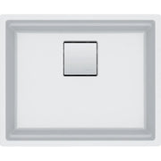 Franke Peak 22.06-in. x 18.21-in. Undermount Single Bowl Granite Kitchen Sink in Polar White - Plumbing Market