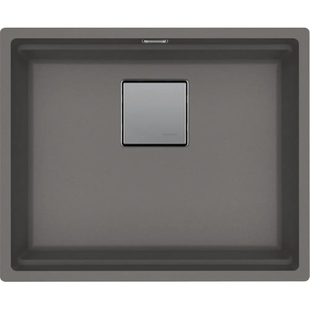 Franke Peak 22.06-in. x 18.21-in. Undermount Single Bowl Granite Kitchen Sink in Stone Gray - Plumbing Market