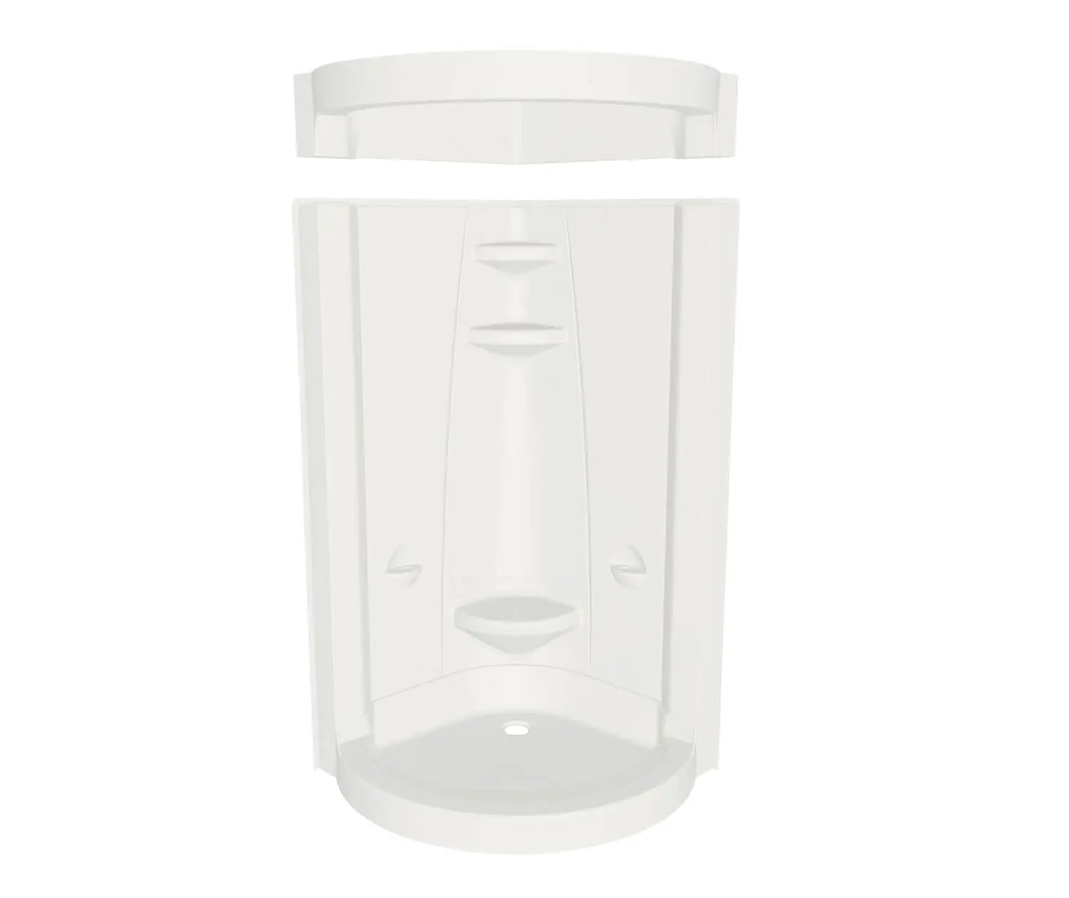 Freestyle 37 Round 37 x 37 Acrylic Corner Center Drain One-Piece Shower in White - Plumbing Market