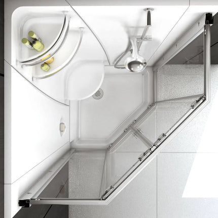 Freestyle 40 Neo-Angle 40 x 40 Acrylic Corner Center Drain One-Piece Shower in White - Plumbing Market