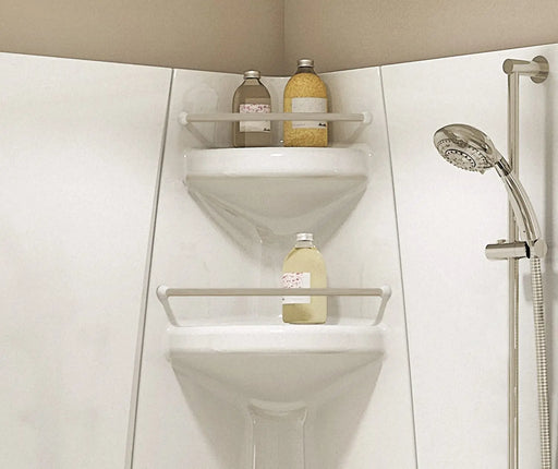 Freestyle 40 Neo-Angle 40 x 40 Acrylic Corner Center Drain One-Piece Shower in White - Plumbing Market