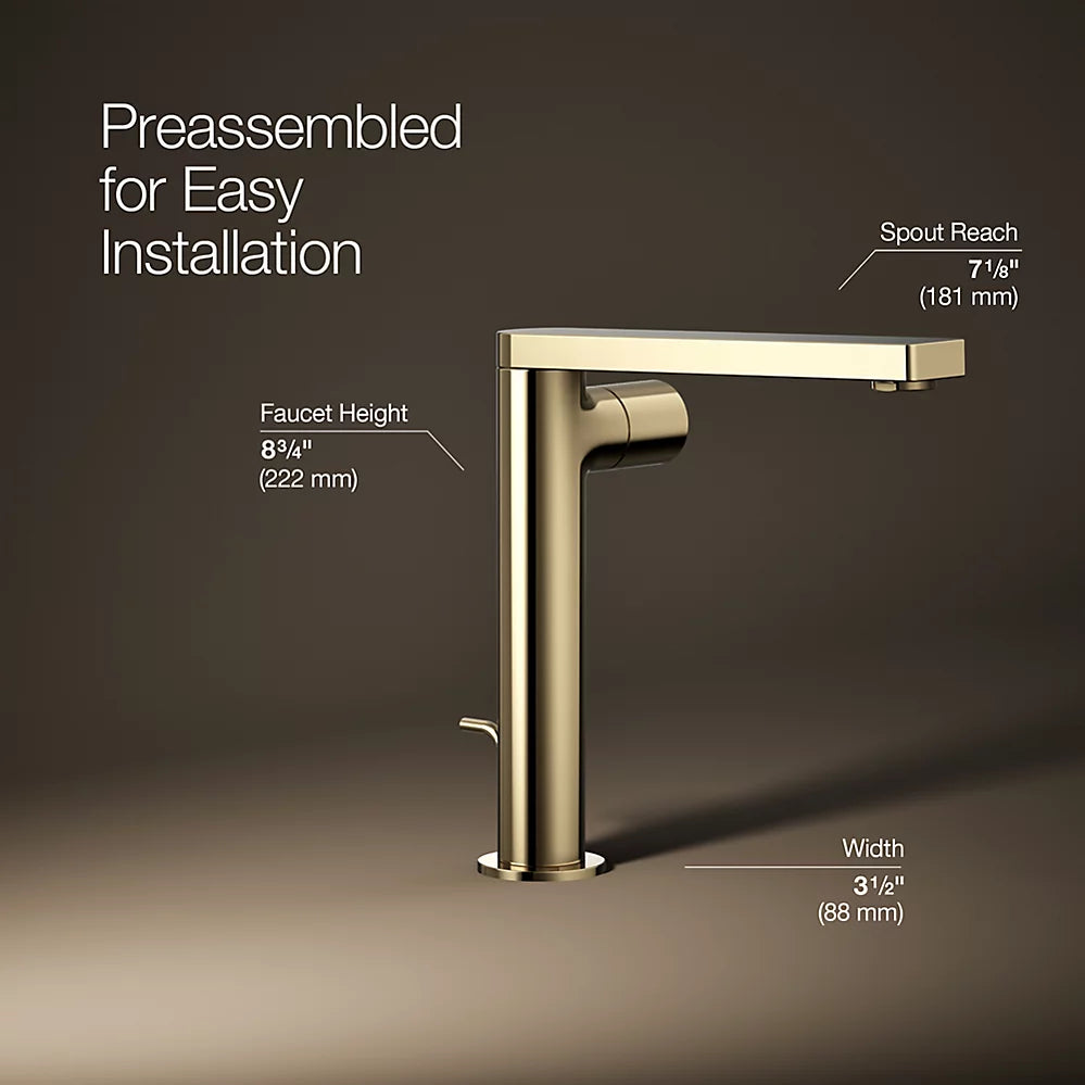 Kohler Composed Tall single-handle bathroom sink faucet with Cylindrical handle, 1.2 gpm K-73159-7-AF - Plumbing Market