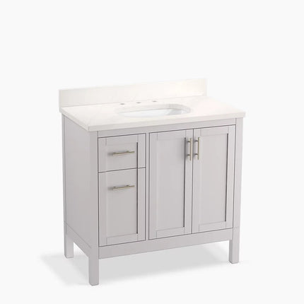 Kohler Hadron 36" bathroom vanity cabinet with sink and quartz top K-39605-ASB-AGA - Plumbing Market