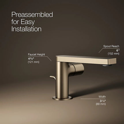 Kohler Composed Single-handle bathroom sink faucet with Cylindrical handle, 1.2 gpm K-73050-7-BV - Plumbing Market