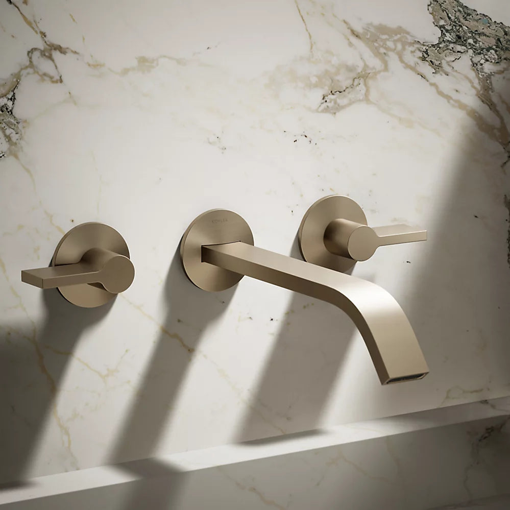 Kohler Components Wall-mount bathroom sink faucet spout with Ribbon design, 1.2 gpm K-T23888-BV - Plumbing Market