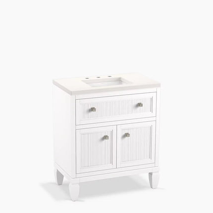 Kohler Hearthaven 30" bathroom vanity cabinet with sink and quartz top K-33536-ASB-0 - Plumbing Market