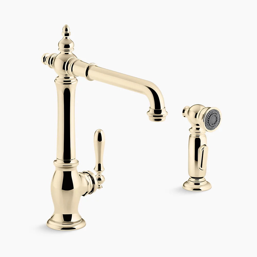 Kohler Artifacts Single-handle kitchen sink faucet with side sprayer K-99265-AF - Plumbing Market