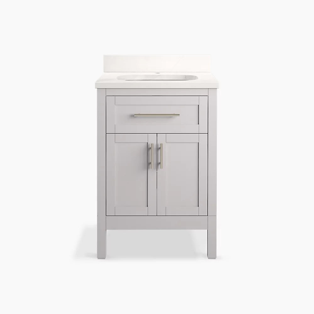 Kohler Hadron 24" bathroom vanity cabinet with sink and quartz top K-39603-ASB-AGA - Plumbing Market