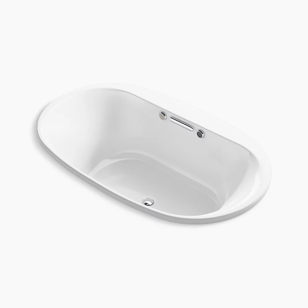 Kohler Underscore 71-1/2" x 41-1/2" drop-in Heated BubbleMassage air bath with Bask heated surface K-5718-GHW-0 - Plumbing Market