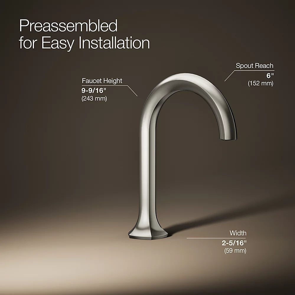 Kohler Occasion Bathroom sink faucet spout with Cane design, 1.2 gpm K-27008-SN - Plumbing Market