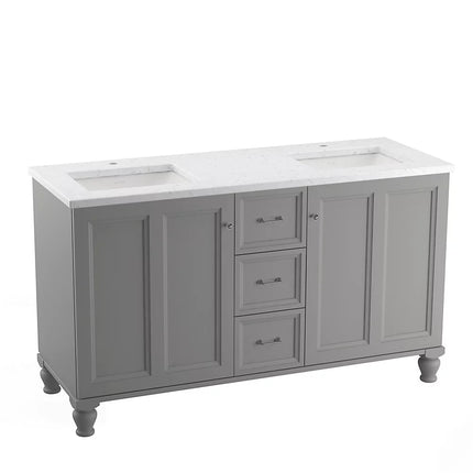 Kohler Damask 60" bathroom vanity cabinet K-99524-LG-1WT - Plumbing Market