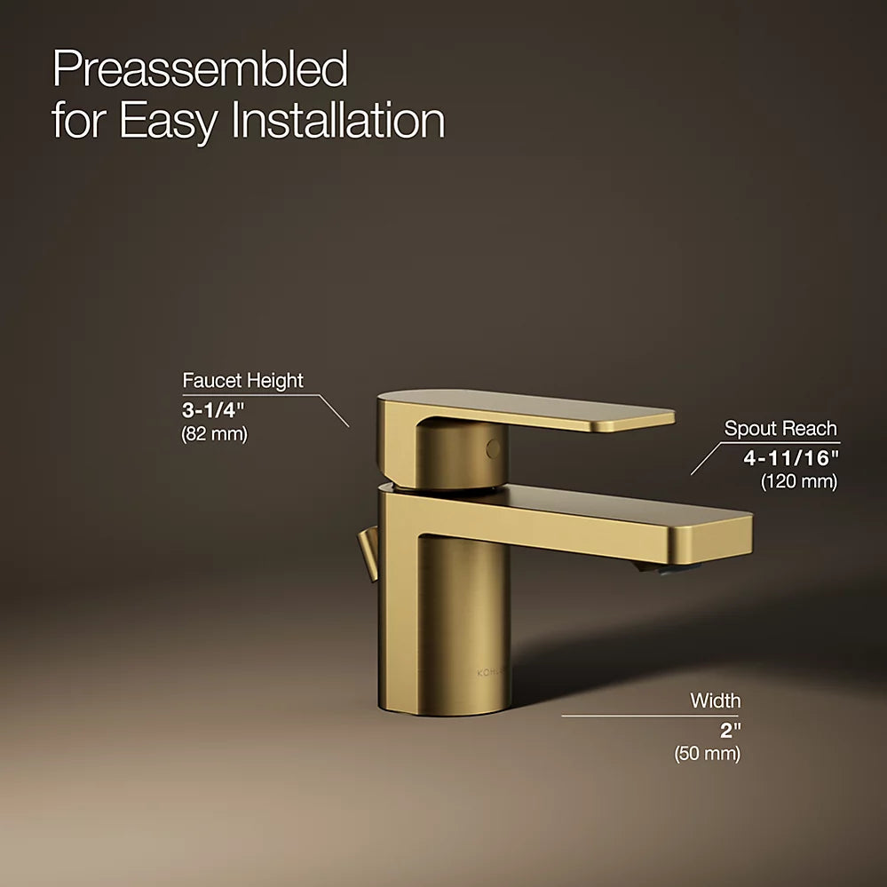 Kohler Parallel Low single-handle bathroom sink faucet, 0.5 gpm K-24804-4N-2MB - Plumbing Market