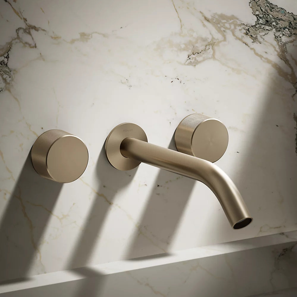 Kohler Components Wall-mount bathroom sink faucet Oyl handle trim K-T77981-8-BV - Plumbing Market